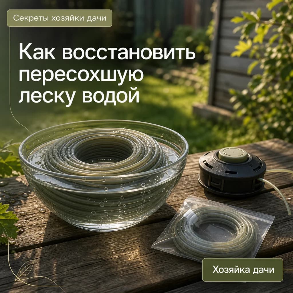 Как восстановить пересохшую триммерную леску водой