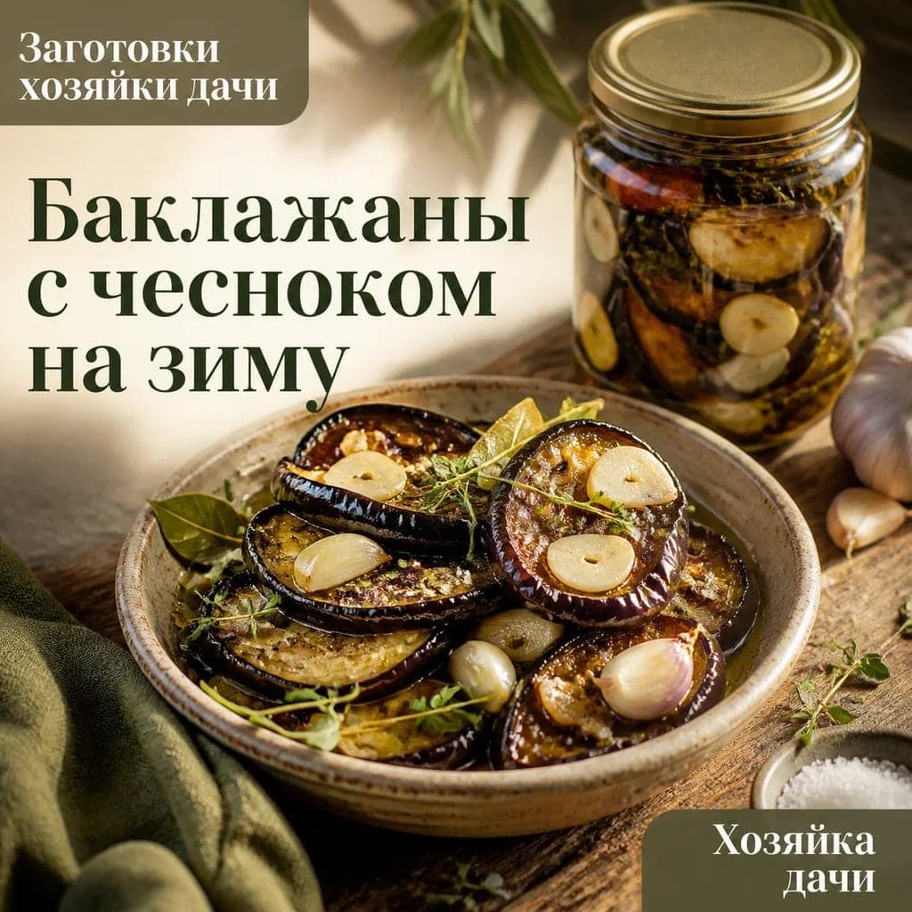 Баклажаны с чесноком на зиму