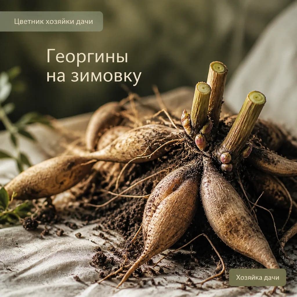 Георгины на зимовку: когда копать и где хранить клубни