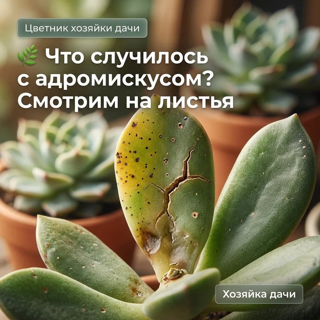 🌿 Что случилось с адромискусом? Смотрим на листья