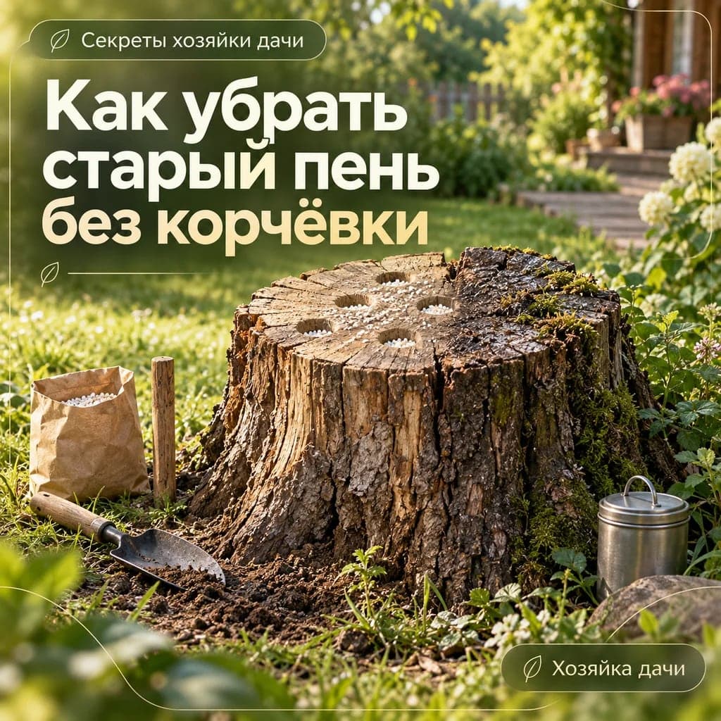 Как убрать старый пень без корчёвки