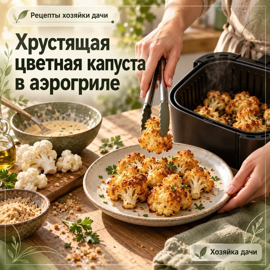 Рецепт хрустящей цветной капусты в аэрогриле без фритюра