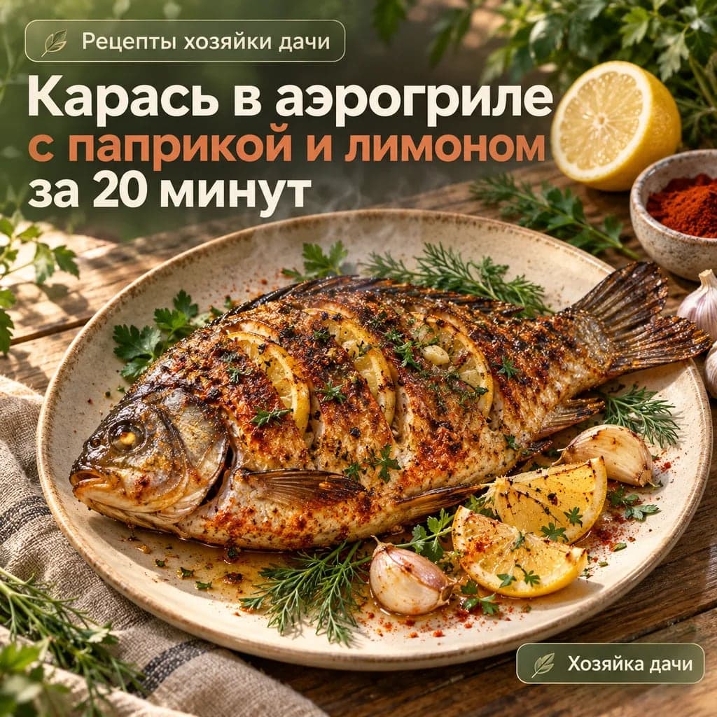 Карась в аэрогриле с паприкой и лимоном за 20 минут