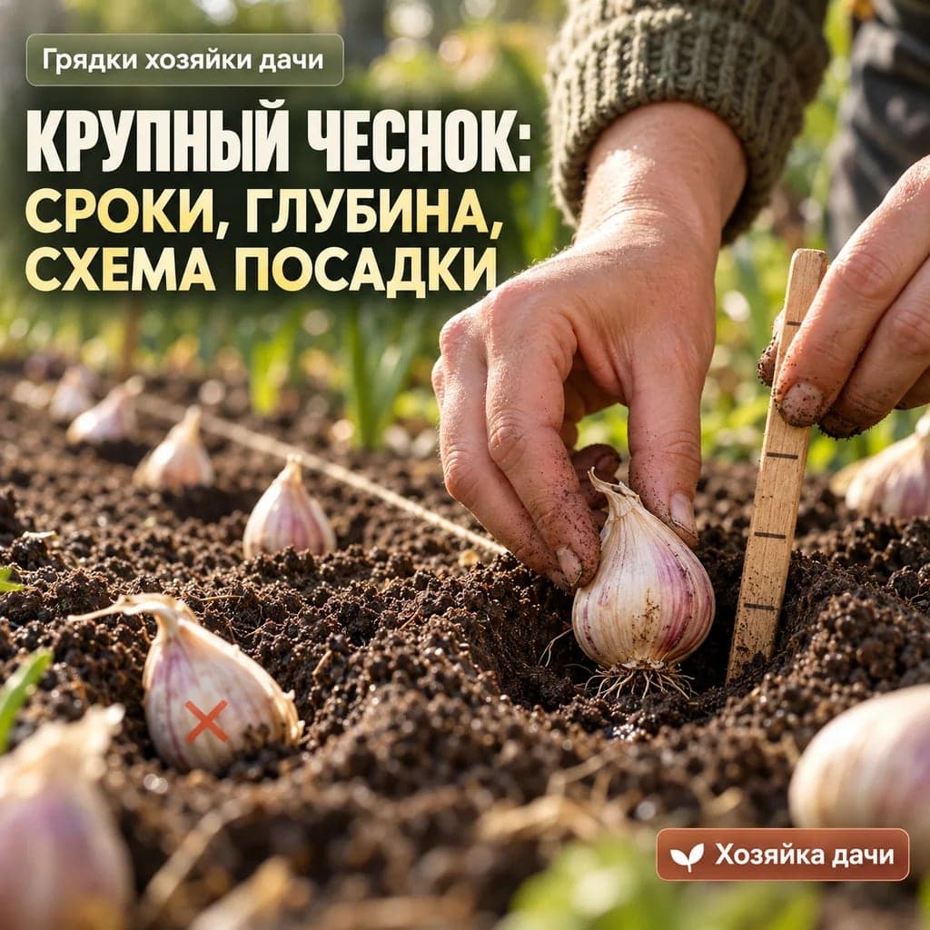 Крупный чеснок зависит от сроков, глубины и схемы посадки, а не от «эстонского метода»