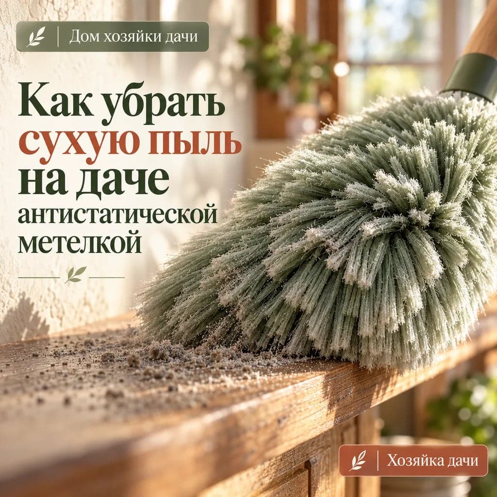 Как убрать сухую пыль на даче антистатической метелкой