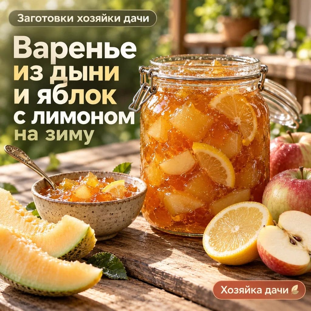 Варенье из дыни и яблок с лимоном на зиму
