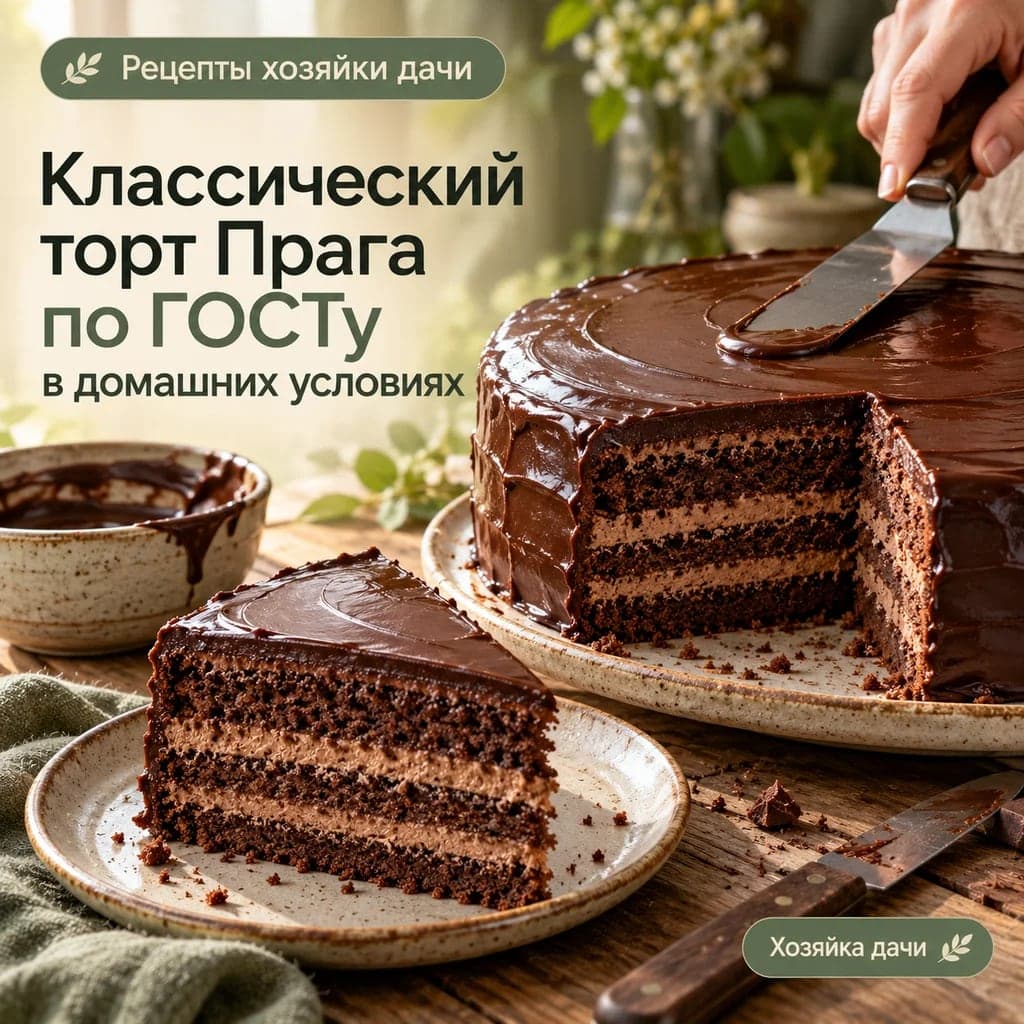 Классический торт Прага по ГОСТу в домашних условиях