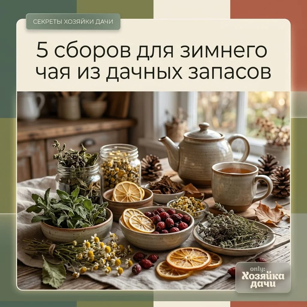 5 сборов для зимнего чая из дачных запасов