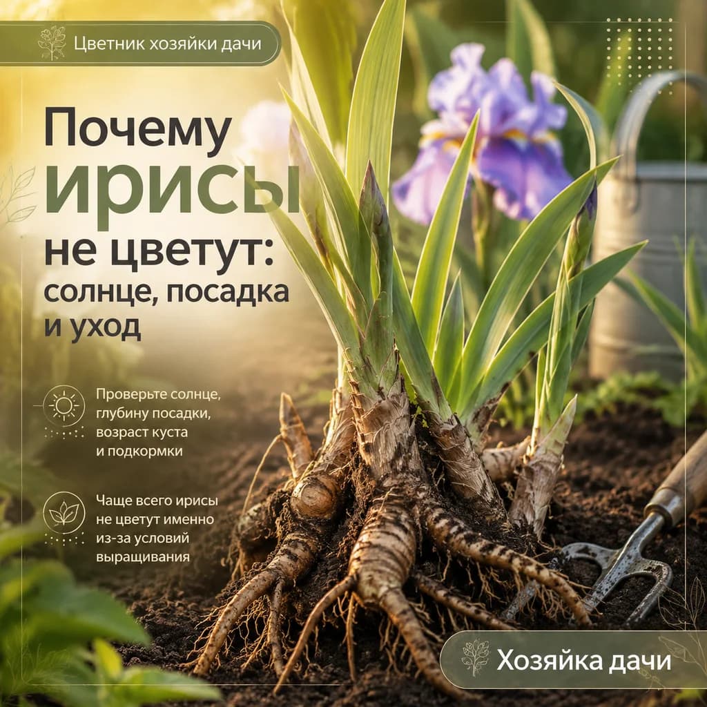 Почему ирисы не цветут: солнце, посадка и уход