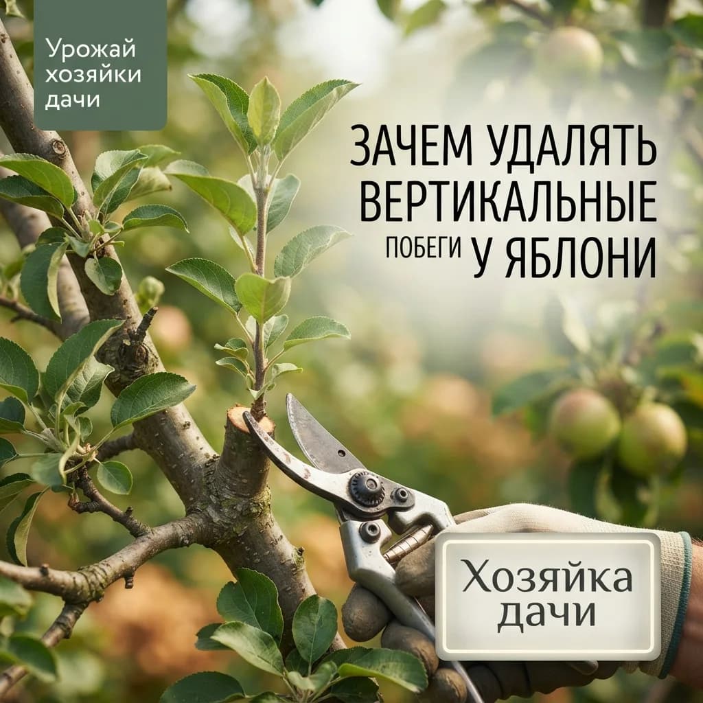 Зачем удалять вертикальные побеги у яблони
