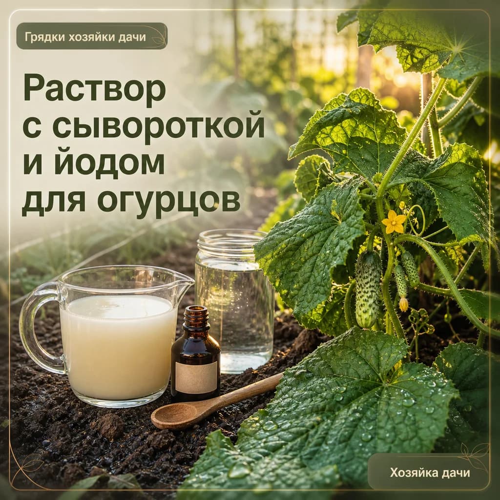 Раствор с сывороткой и йодом для подкормки огурцов