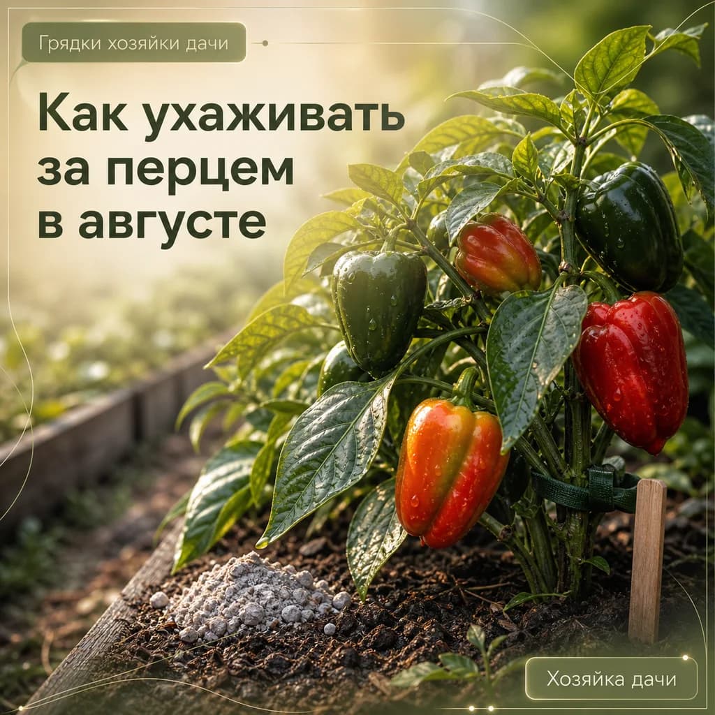 Как ухаживать за перцем в августе