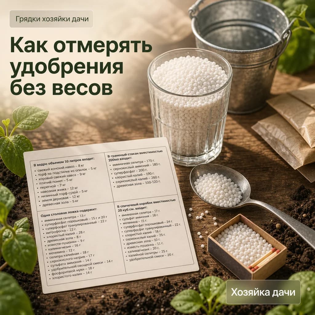 Как отмерять удобрения без весов