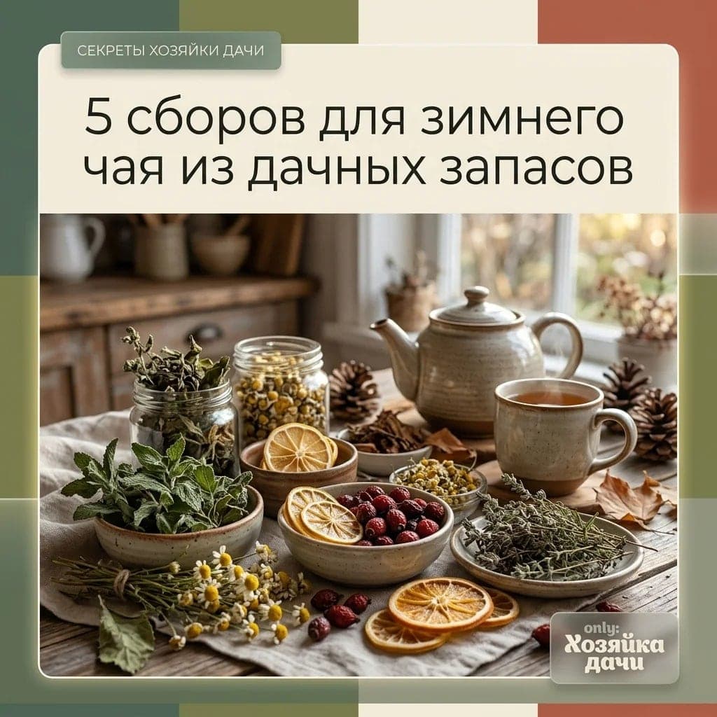 5 сборов для зимнего чая из дачных запасов