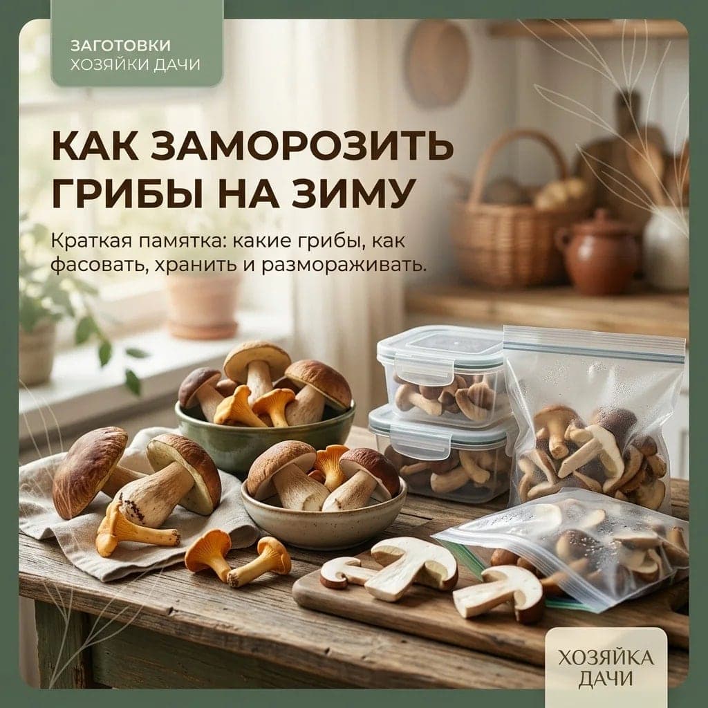 Как заморозить грибы на зиму