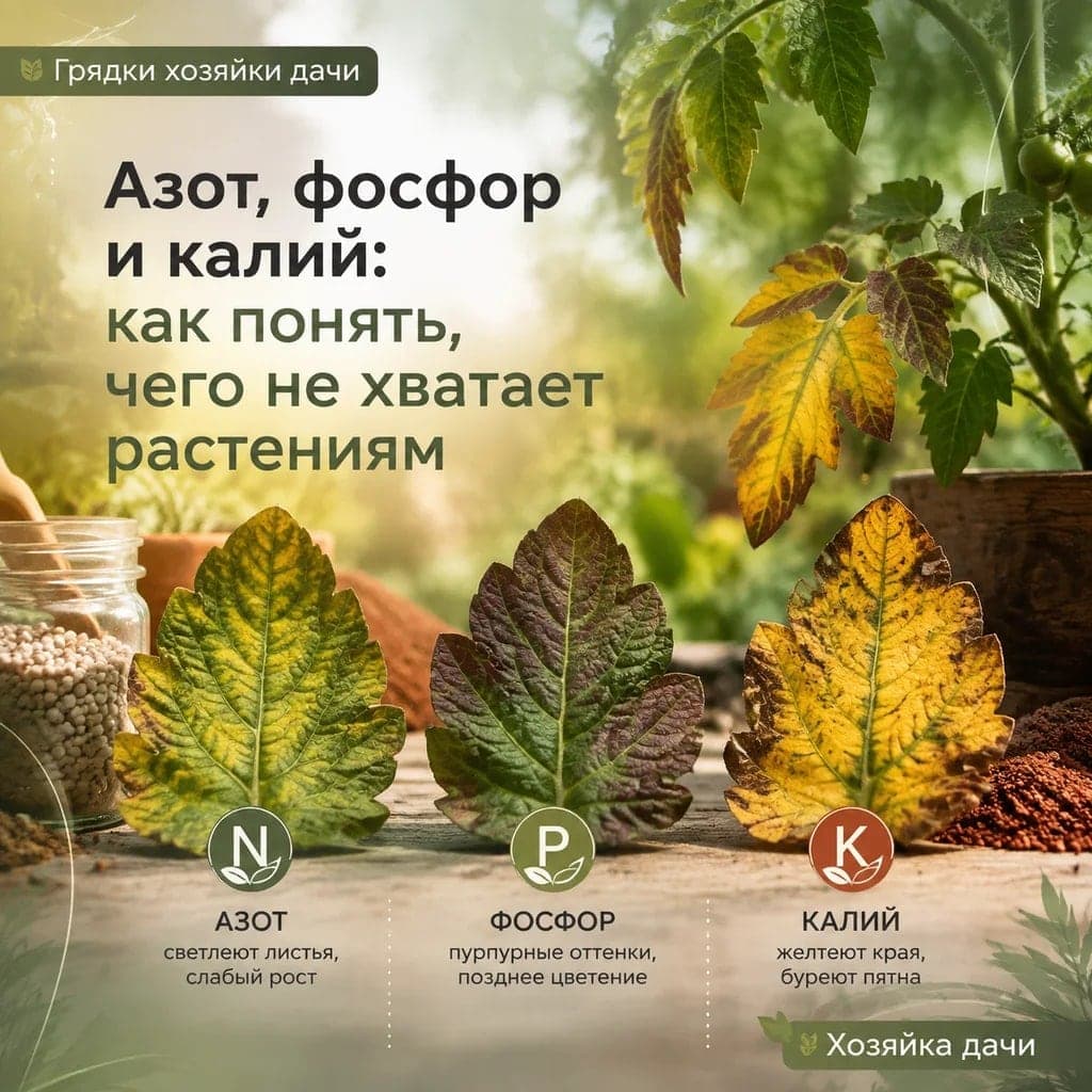Азот, фосфор и калий: как понять, чего не хватает растениям