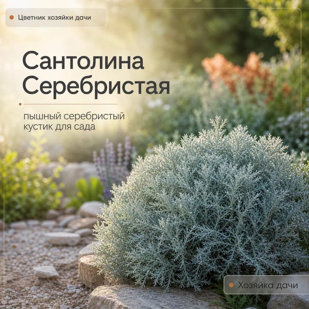 Сантолина Серебристая: пышный серебристый кустик для сада