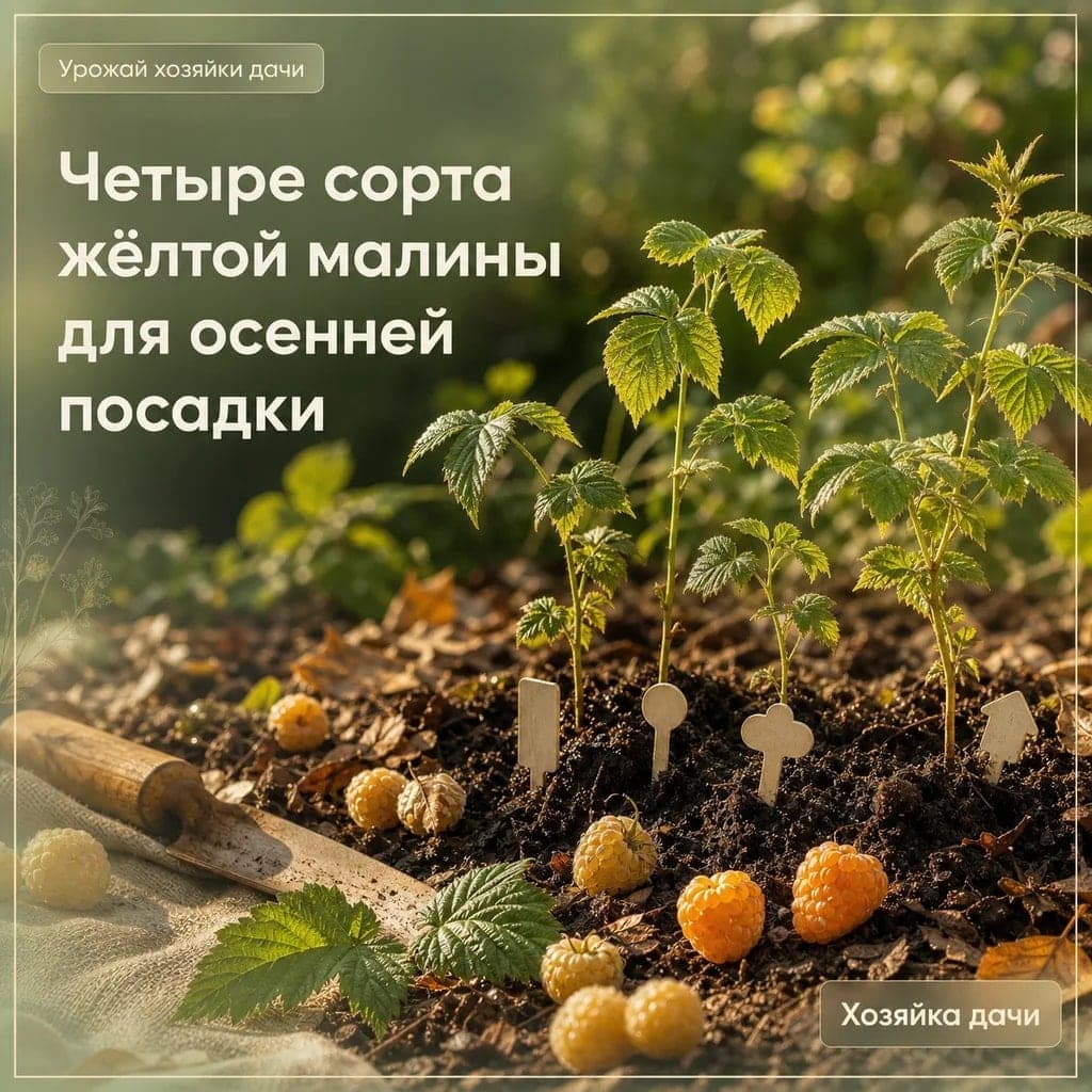 Четыре сорта жёлтой малины для осенней посадки