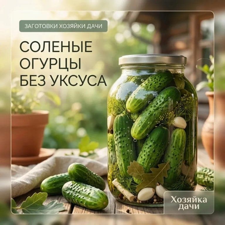 Соленые огурцы без уксуса