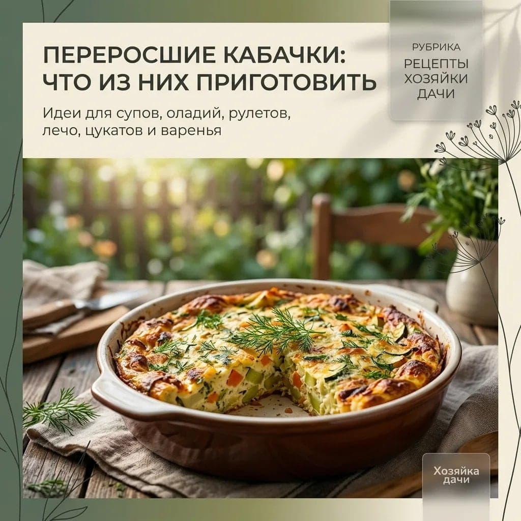 Переросшие кабачки: что из них приготовить