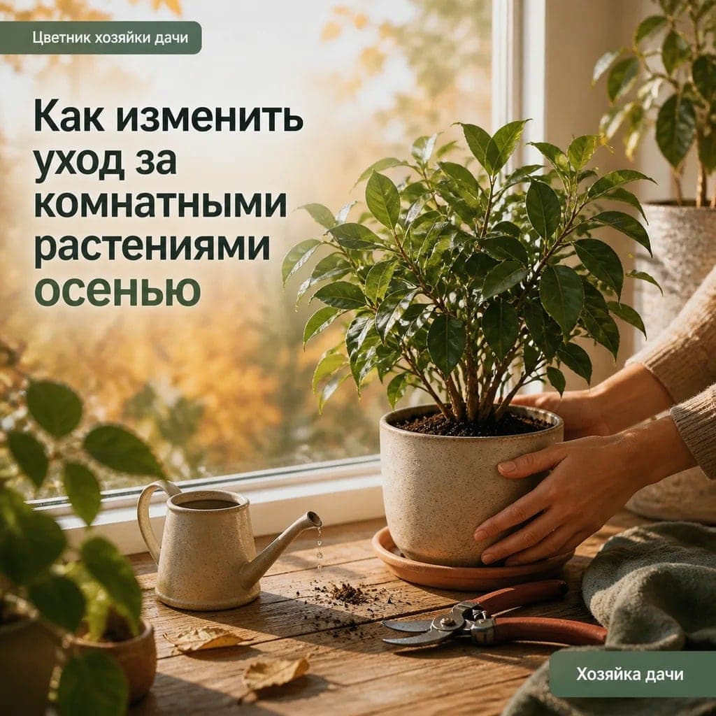 Как изменить уход за комнатными растениями осенью