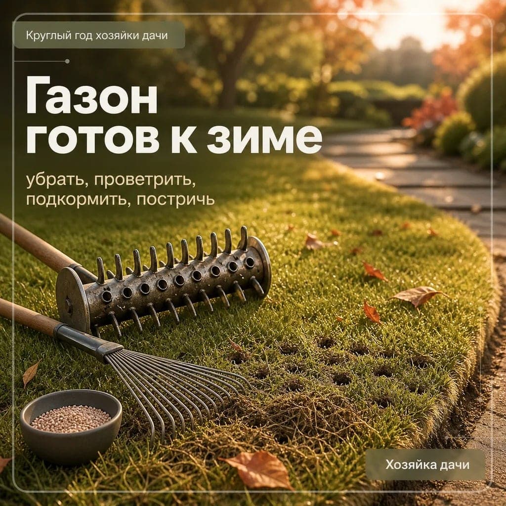 Как подготовить газон к зиме: уборка, аэрация, подкормка и стрижка