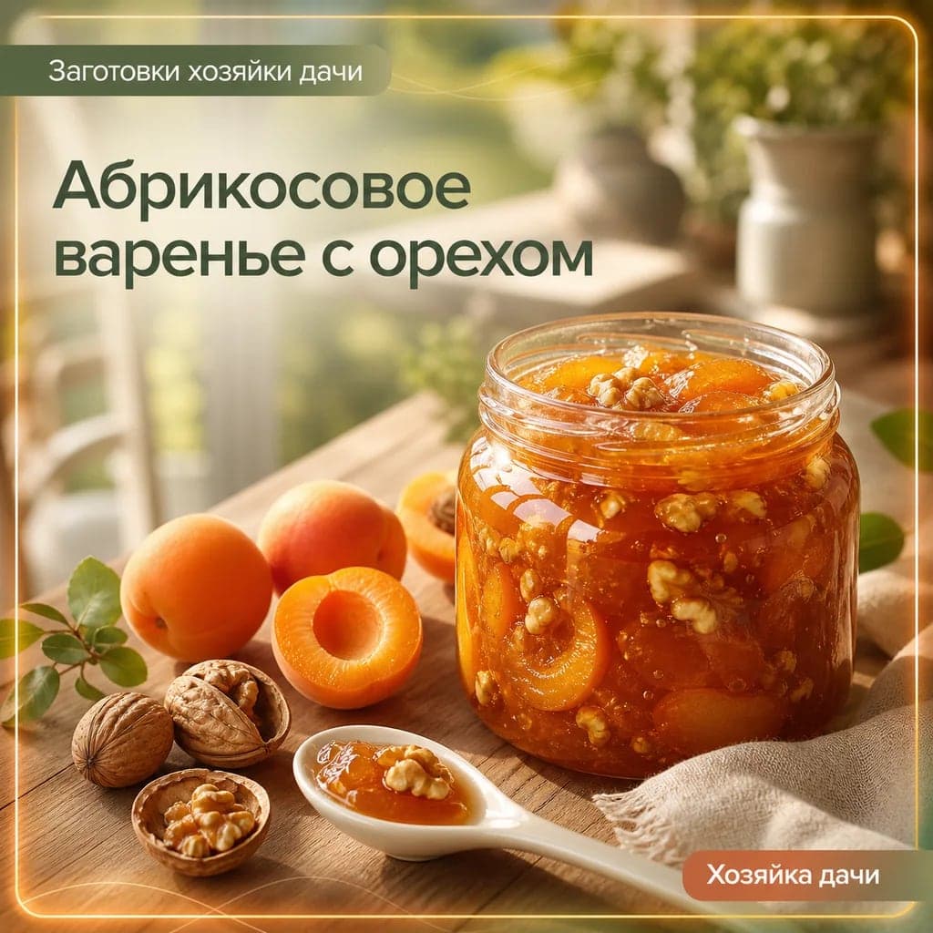 Абрикосовое варенье с орехом