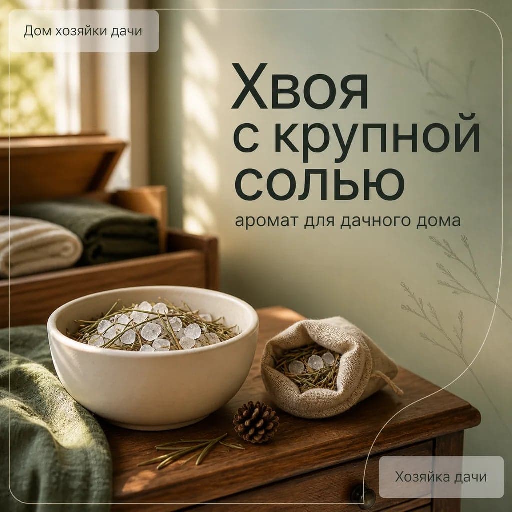 Хвоя и крупная соль: натуральный аромат для дачи