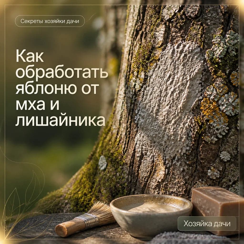 Как обработать яблоню от мха и лишайника