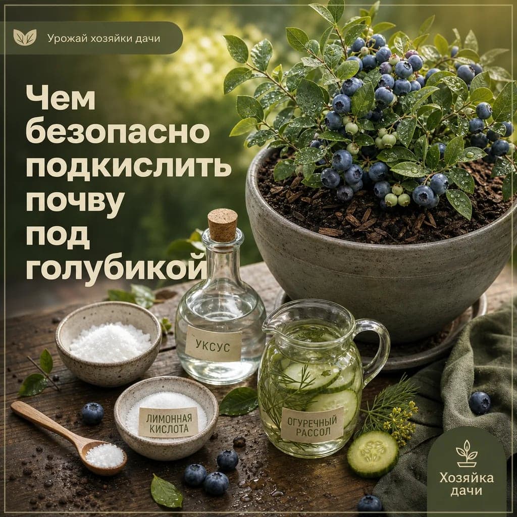 Чем безопасно подкислить почву под голубикой