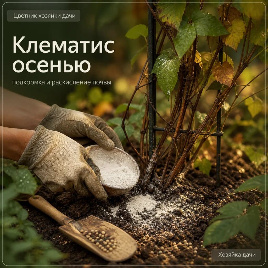 Клематис осенью: подкормка и раскисление почвы