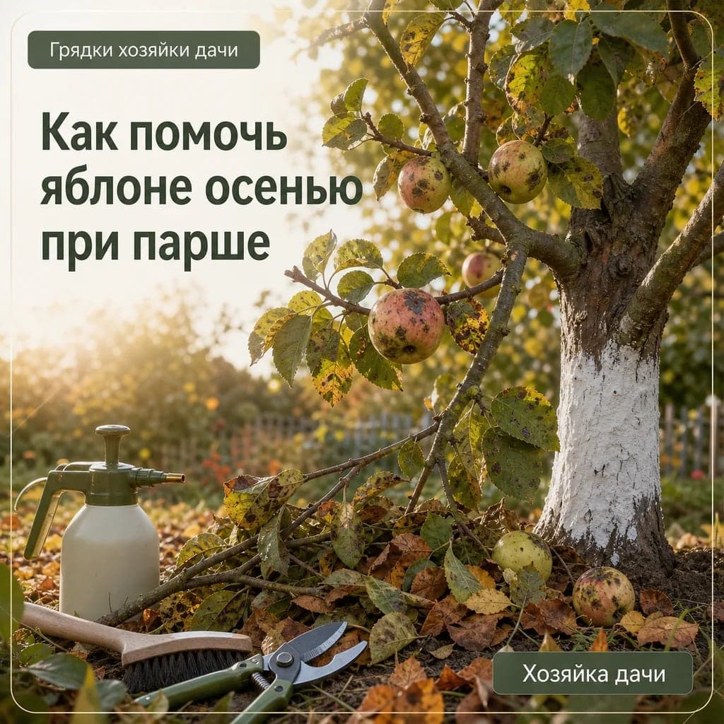 Как помочь яблоне осенью при парше