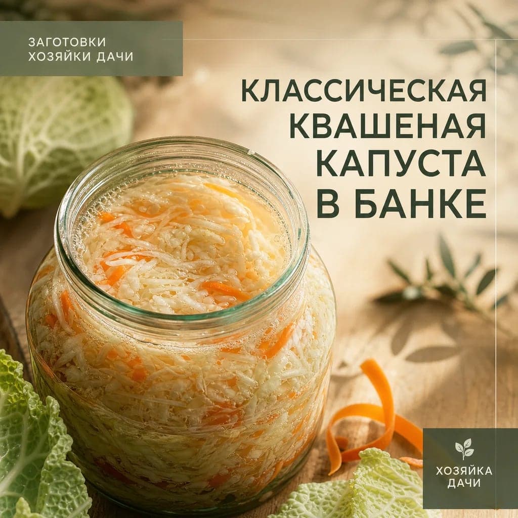 Классическая квашеная капуста в банке