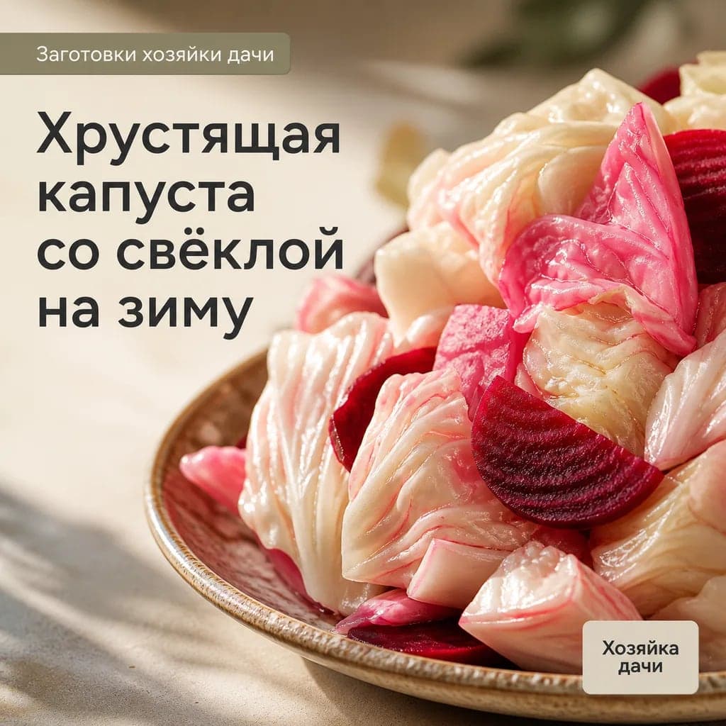 Хрустящая капуста со свёклой на зиму