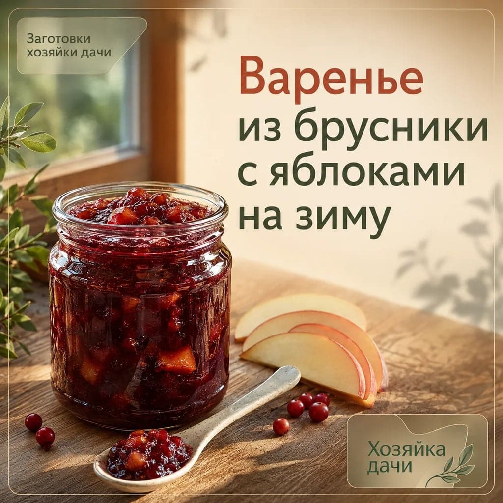 Варенье из брусники с яблоками на зиму