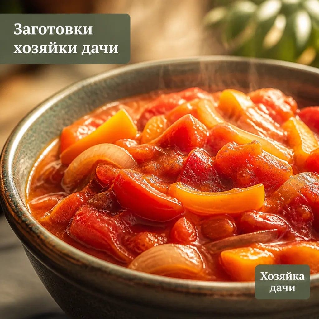 Советское лечо из помидоров, моркови, лука и сладкого перца
