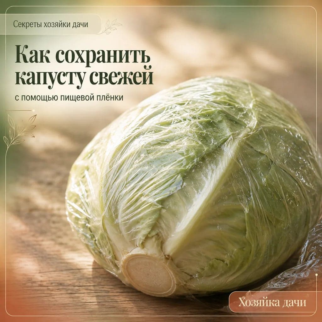 Как сохранить капусту свежей с помощью пищевой плёнки