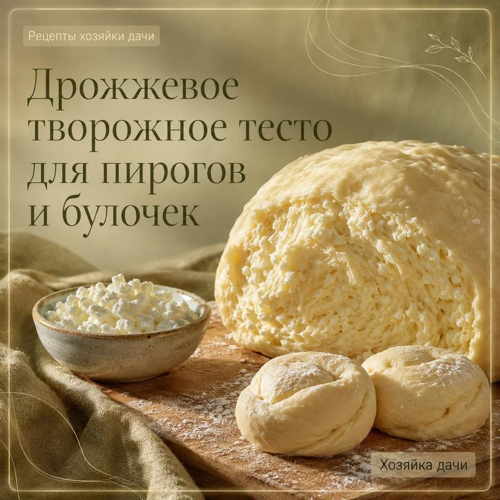 Дрожжевое творожное тесто для пирогов и булочек