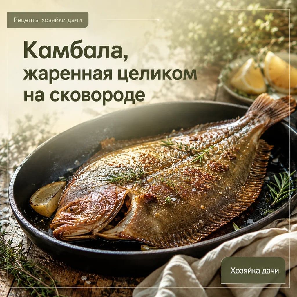Камбала, жаренная целиком на сковороде