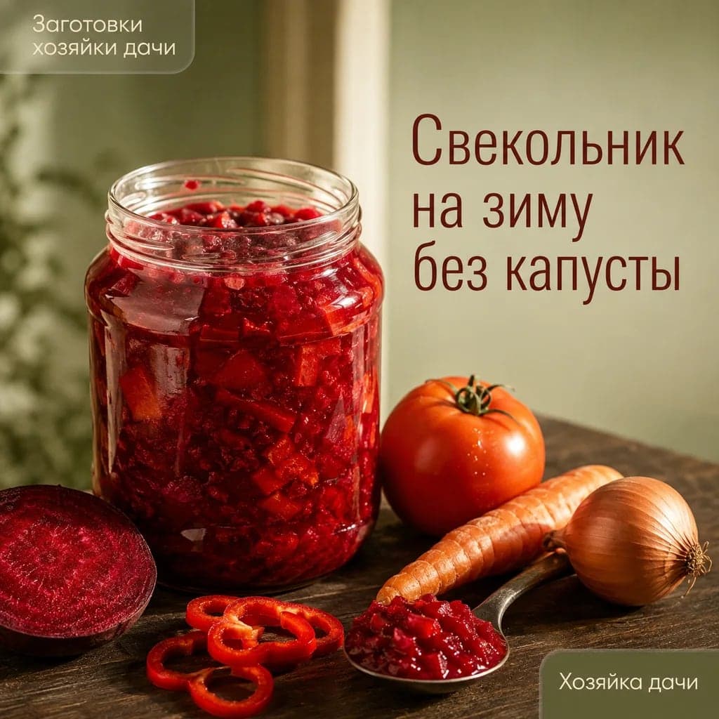 Свекольник на зиму в банках без капусты