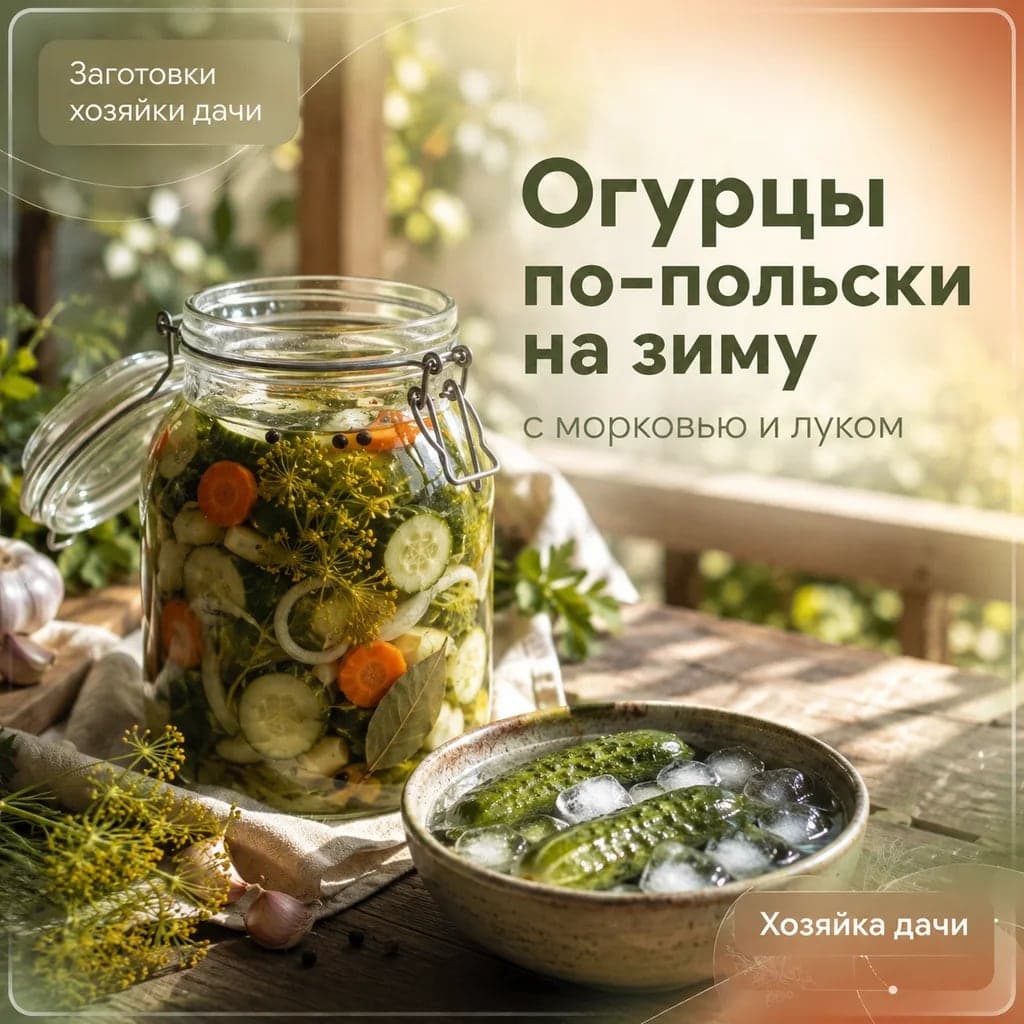 Огурцы по-польски на зиму: рецепт с морковью и луком