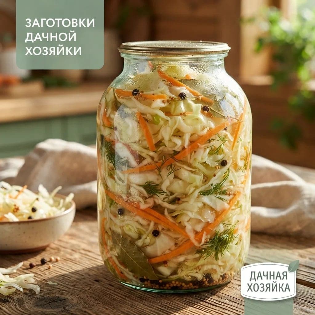 Рецепт хрустящей маринованной капусты в банке на зиму