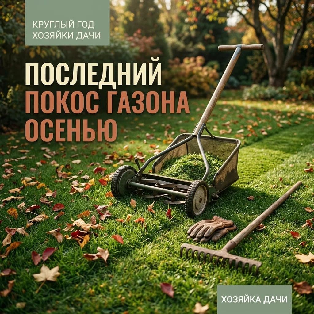 Последняя стрижка газона осенью