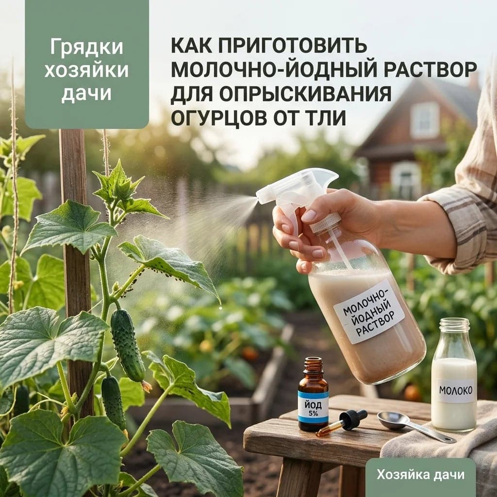 Как приготовить молочно-йодный раствор для опрыскивания огурцов от тли