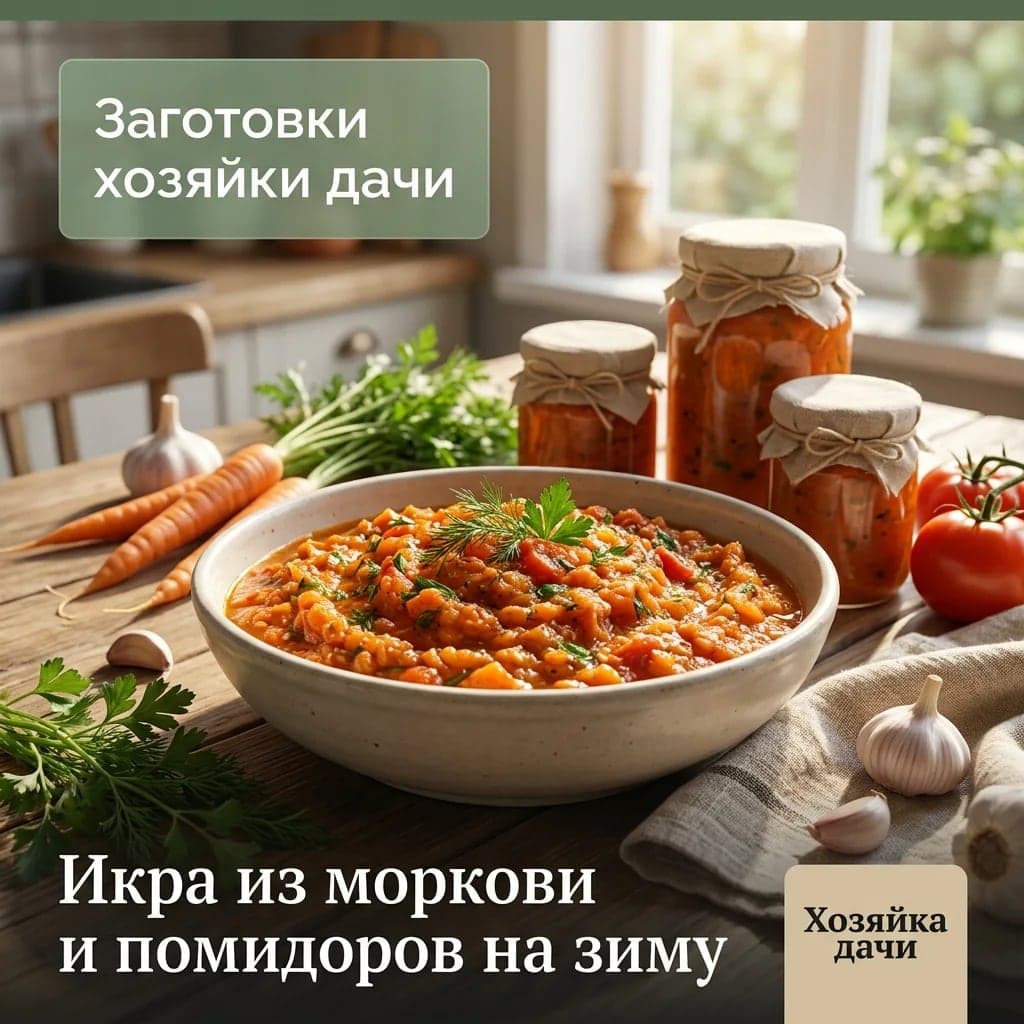 Икра из моркови и помидоров на зиму