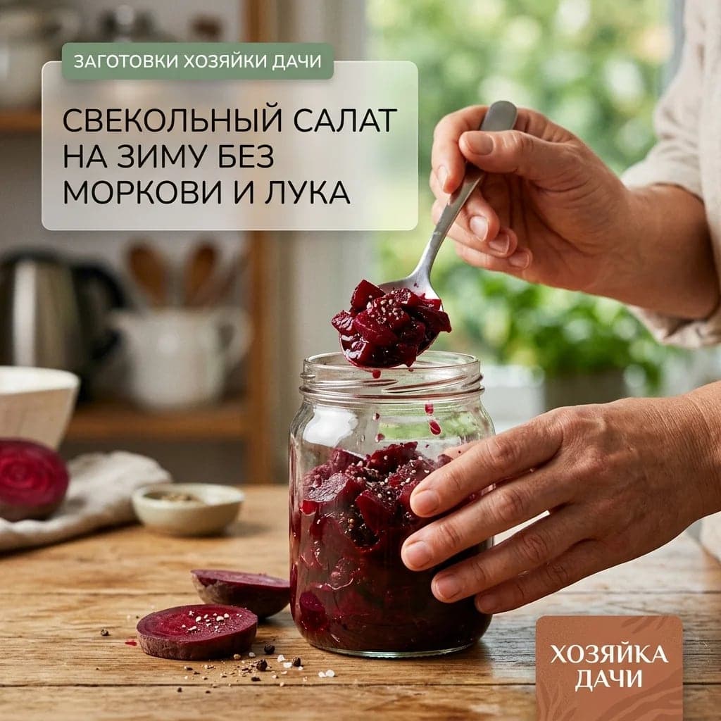 Свекольный салат на зиму без моркови и лука
