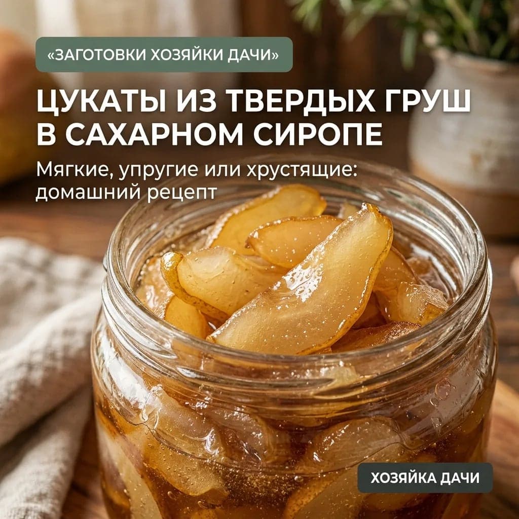 Цукаты из твердых груш в сахарном сиропе