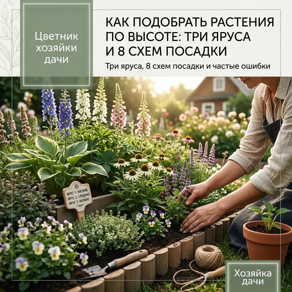 Как подобрать растения по высоте: три яруса и 8 схем посадки