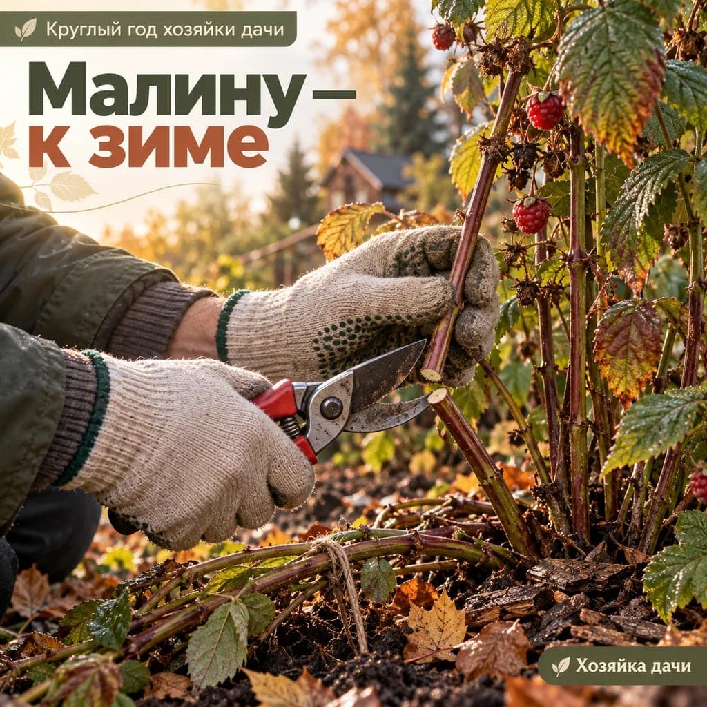 Как осенью подготовить малину к зиме