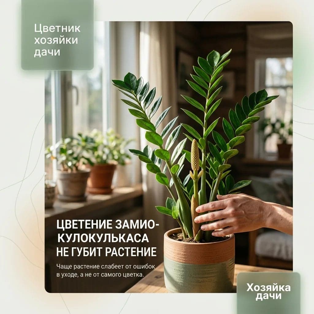 Цветение замиокулькаса не губит растение
